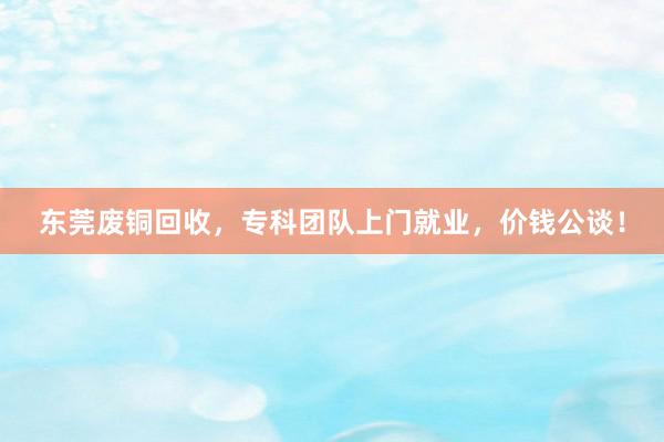 东莞废铜回收，专科团队上门就业，价钱公谈！