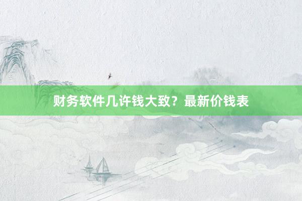 财务软件几许钱大致？最新价钱表