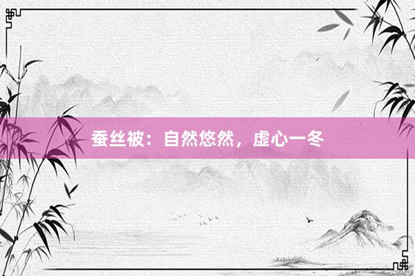 蚕丝被：自然悠然，虚心一冬